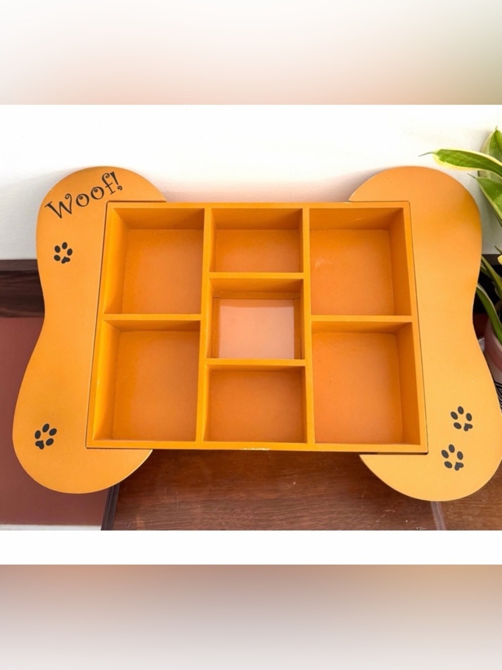 Dog Bone Shaped Collection Shelf Cubby Picture Frame Wall Hanging Shadow Box